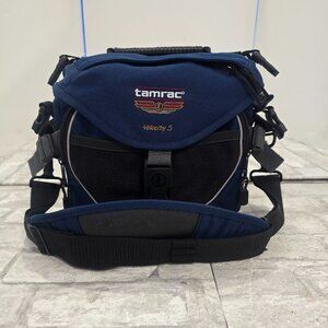 NWOT TAMRAC Velocity 5 Camera Bag Case‎ With Shoulder Strap Navy Blue for SLR